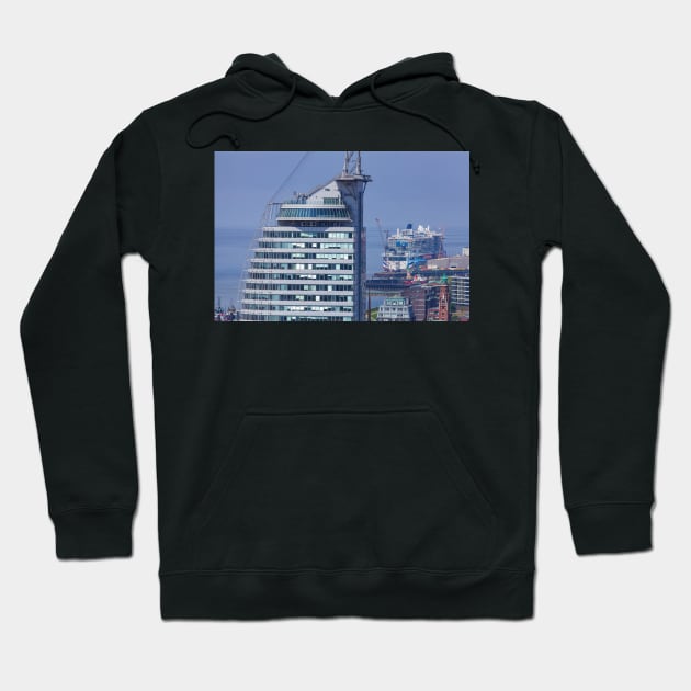 Atlantic Sail City Hotel, harbor, Havenwelten, Bremerhaven, Bremen, Germany Hoodie by Kruegerfoto